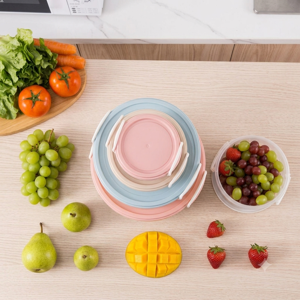 Caribbean 4 pcs round airtight food storage container set JYJ